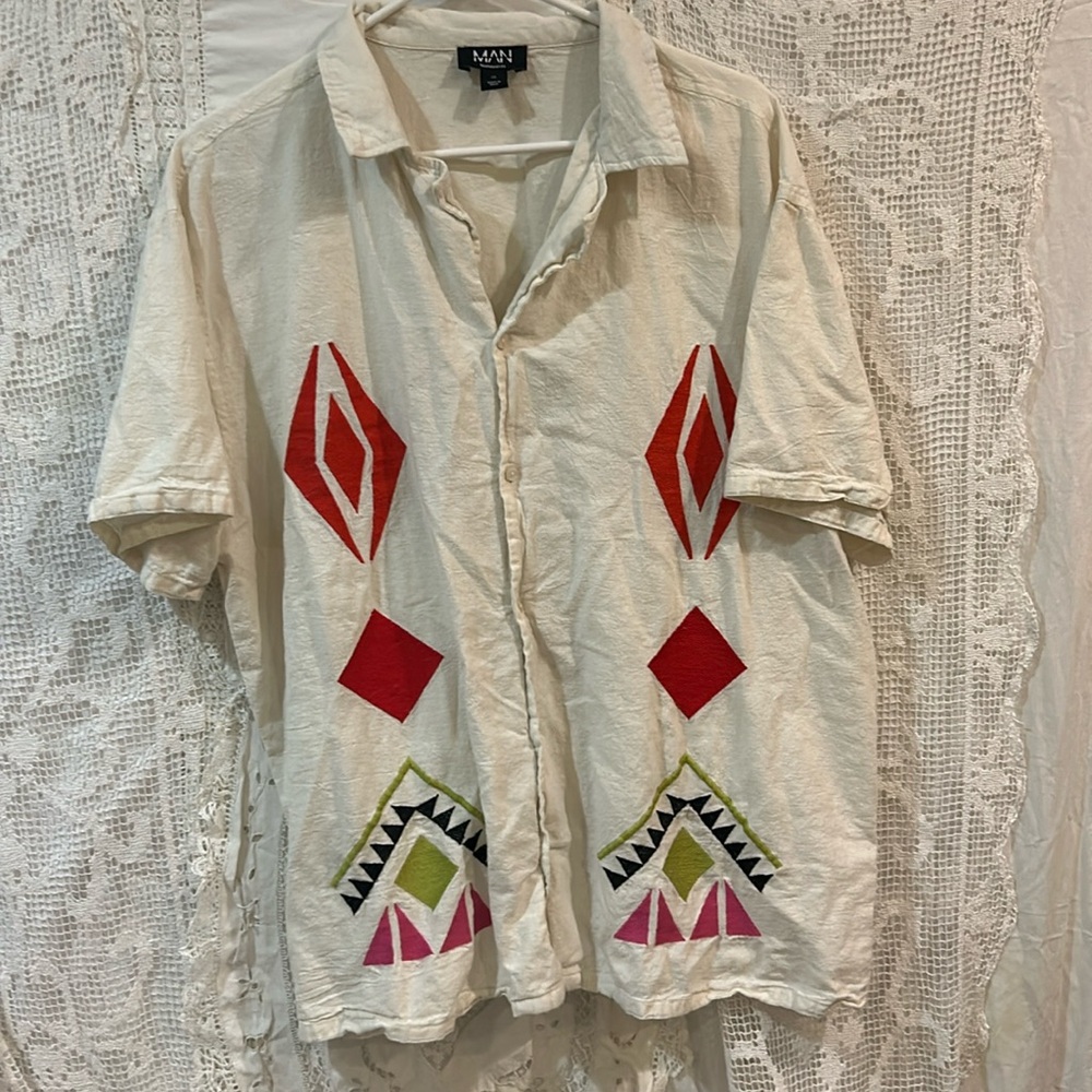 As-Is Flash Sale Button Up Men’s Shirts 6$ Each or Bundle & Save XL Boohoo white